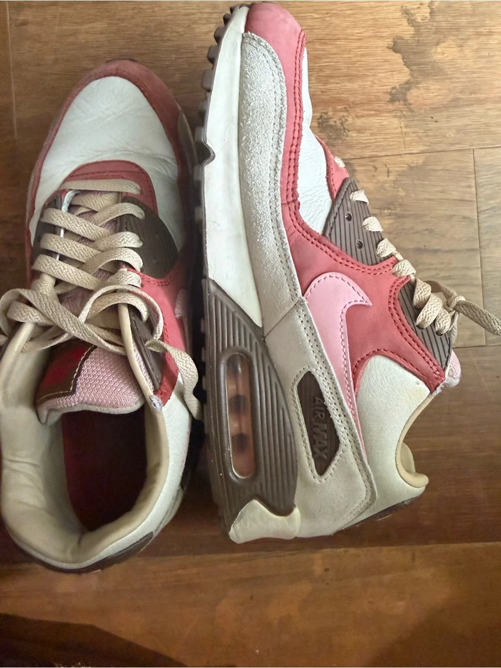 Nike Air Max sneakers in pink, cream and brown